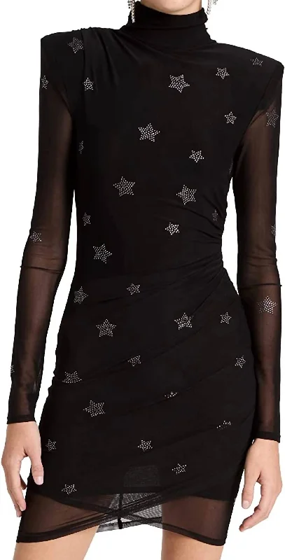 Star Marlene Mini Dress In Black Cozy A-Line Mini Dress