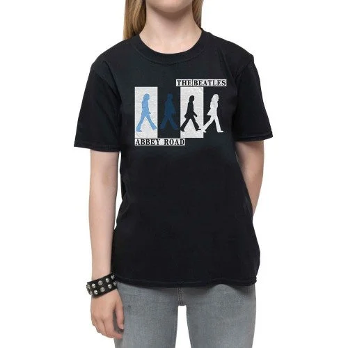 The Beatles Womens/Ladies Colours Crossing Abbey Road T-Shirt-- Rayon Velvet Corduroy