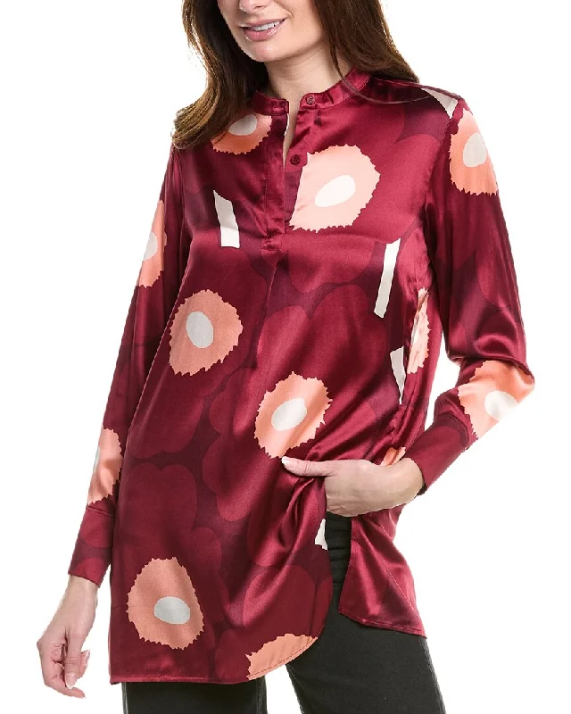 Marimekko Tiina Silk-Blend Blouse Modern Oversized Blouse