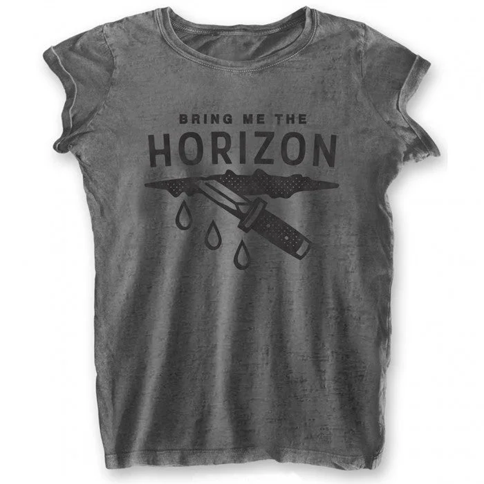 Bring Me The Horizon Womens/Ladies Wound T-Shirt-- Beaded Sequined Faux Fur