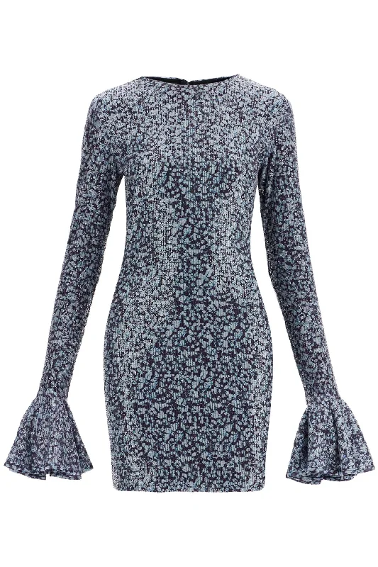 Rotate Women's Open-Back Sequin Mini Dress Casual High-Waist Mini Dress