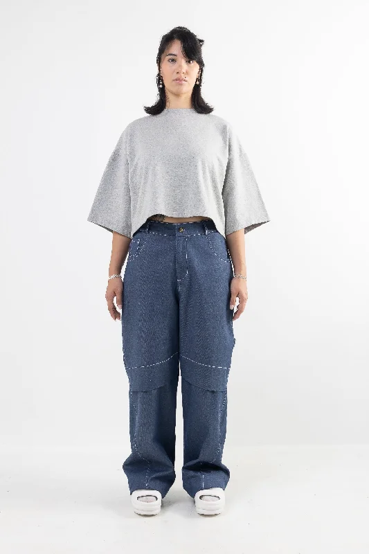 ESSENCE CROPPED T-SHIRT-- Polka Dot Checkered Tartan