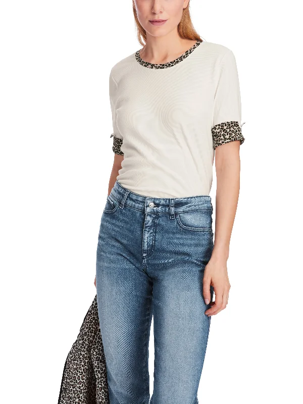 MARC CAIN Off White T shirt-- Spandex Blend Rayon Blend Denim Blend