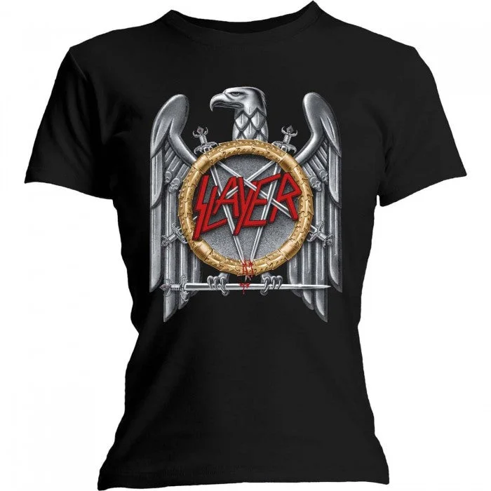 Slayer Womens/Ladies Silver Eagle T-Shirt-- Modern Contemporary Chic