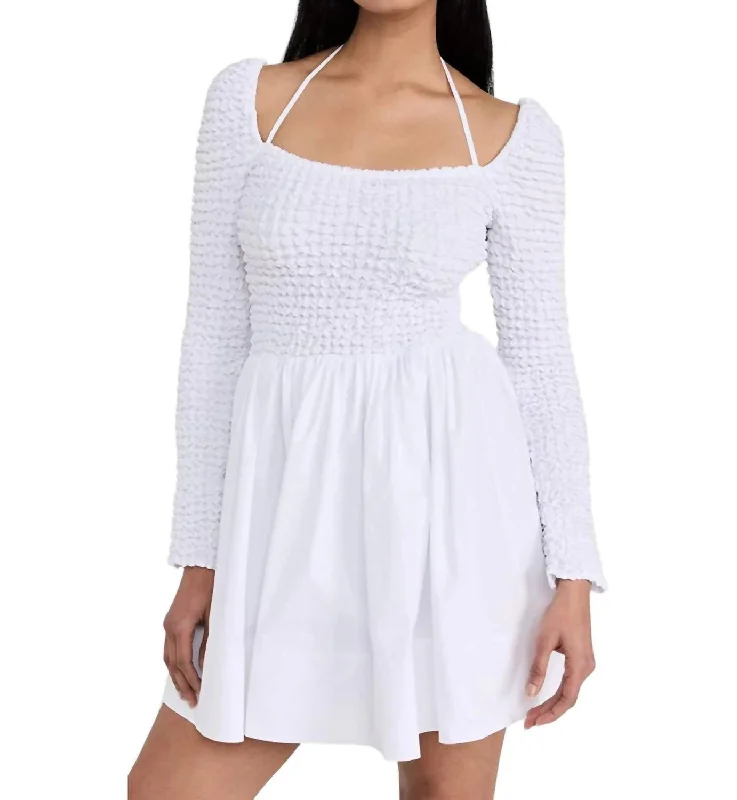 Cassidy Mini Dress In White Comfortable Bodycon Mini Dress
