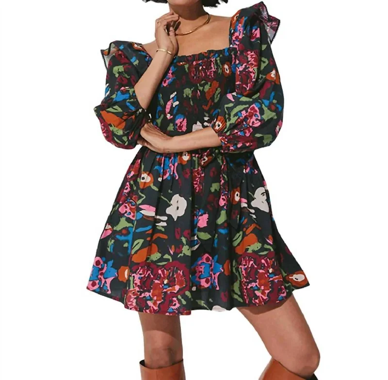 Kira Mini Dress In Garden Floral Stylish Floral Print Mini Dress