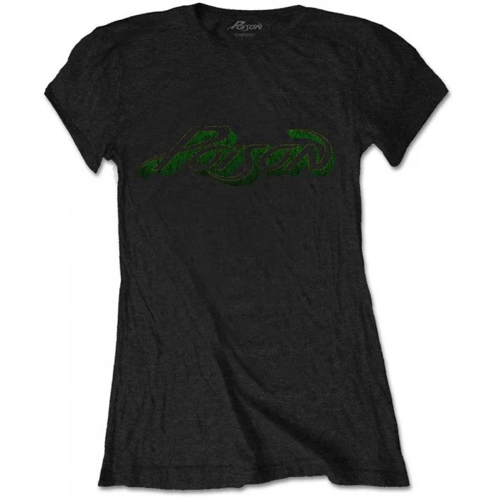 Poison Womens/Ladies Vintage Logo T-Shirt-- Modern Contemporary Chic