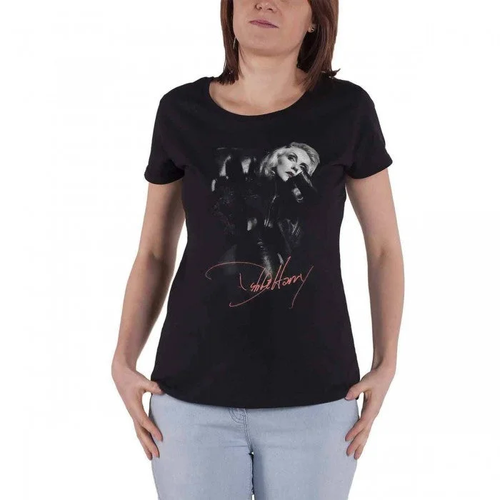 Debbie Harry Womens/Ladies Leather Girl Cotton T-Shirt-- Anti-Pilling Machine Wash Handmade