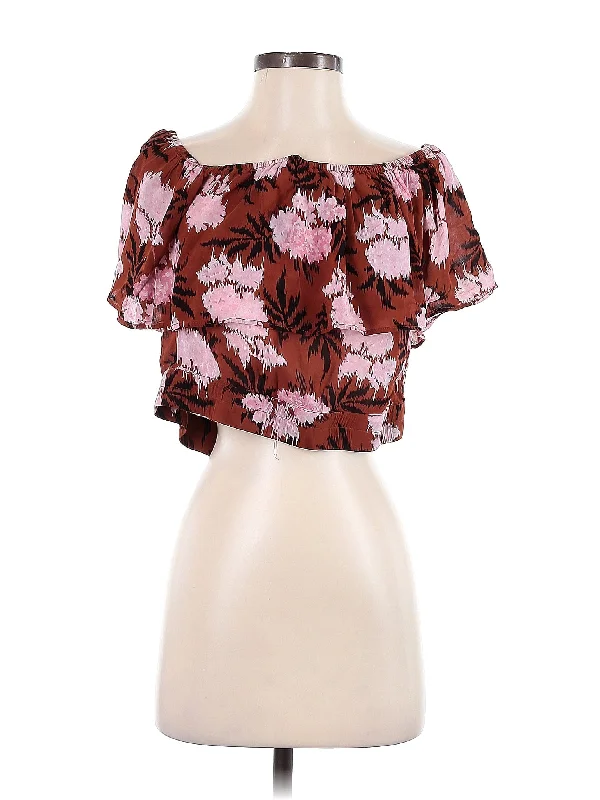 Short Sleeve Blouse Chic Ruffle Blouse