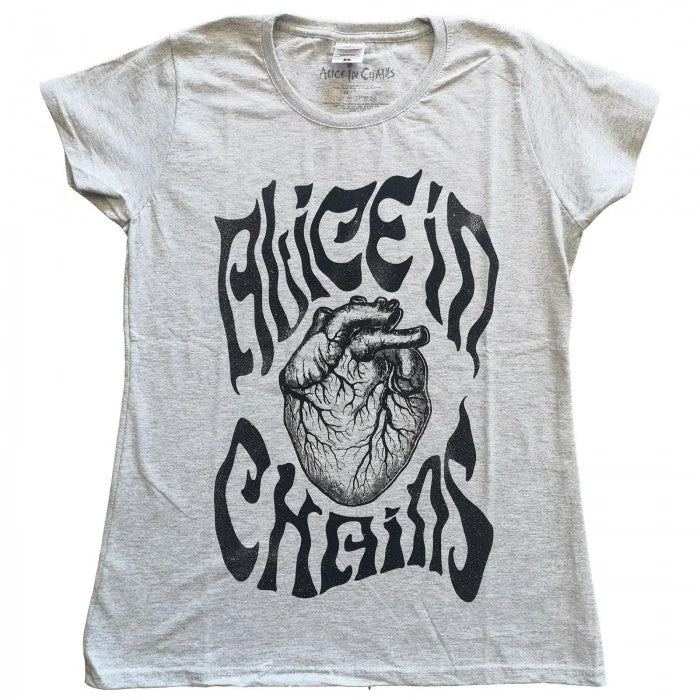 Alice In Chains Womens/Ladies Transplant Heather T-Shirt-- Fitted T-Shirt Seamless Stretchy