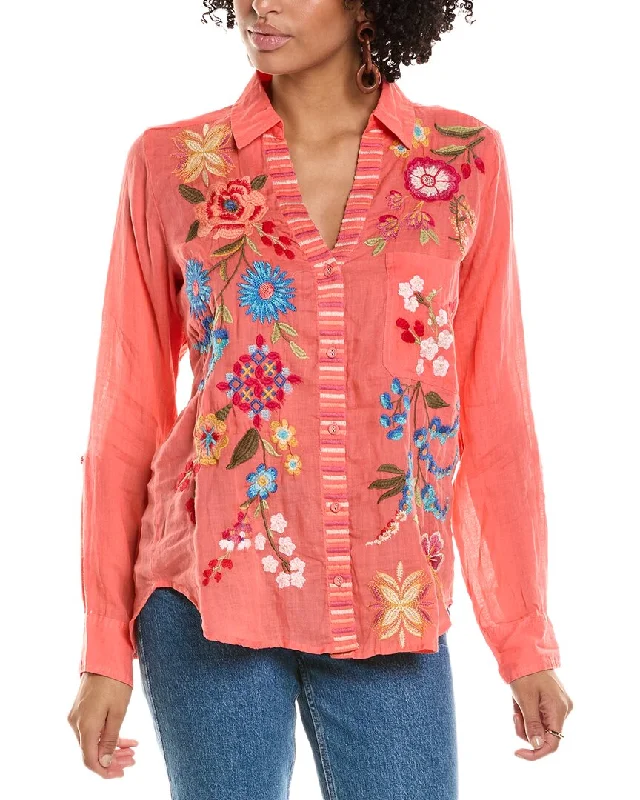 Johnny Was Dionne Blouse Floral Chiffon Blouse