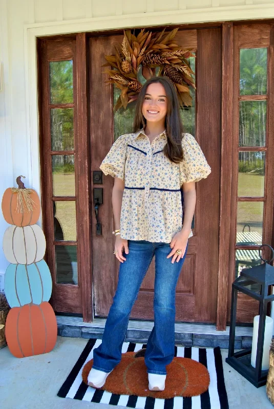 Juliette Floral Blouse Chic Ruffle Blouse