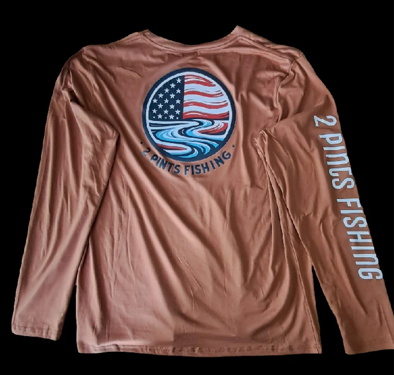 1st Edition Flag Fishing Shirt ☆ Long Sleeve Breathable Fishing Shirt - UPF 50-- Rayon Fabric Velvet Fabric Corduroy Fabric