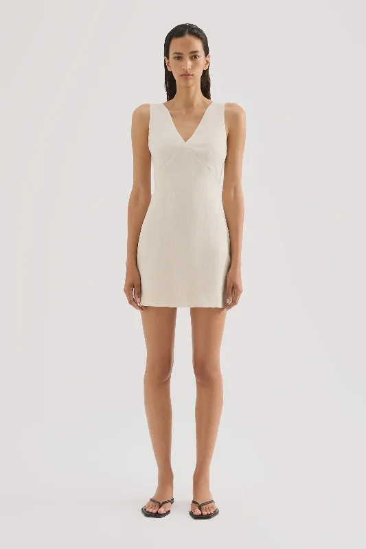 Nude Lucy Blair Linen Mini Dress Natural Trendy Denim Mini Dress