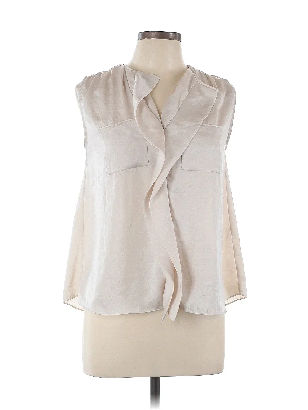 Sleeveless Blouse Drape Neck Blouse