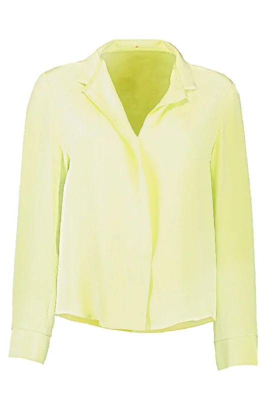 Cuff Blouse - Pistachio Floral Chiffon Blouse
