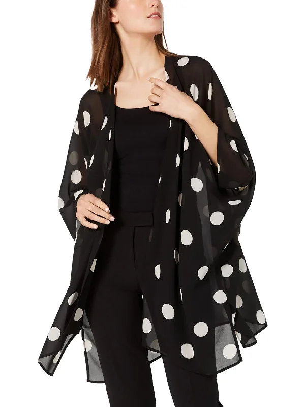 Womens Chiffon Polka Dot Blouse Feminine Pastel Blouse