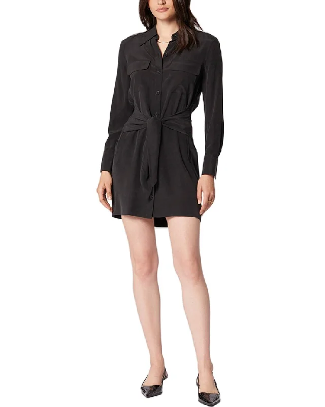 Equipment Bayler Silk Mini Dress Cozy Long Sleeve Mini Dress