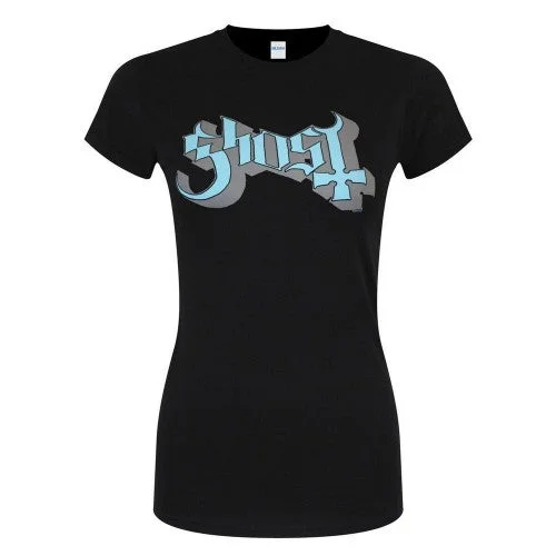 Ghost Womens/Ladies Keyline Logo Skinny T-Shirt-- Machine Wash Dry Clean Hand Wash