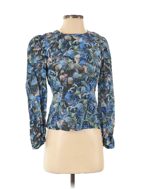 Long Sleeve Blouse Off-Shoulder Wrap Blouse