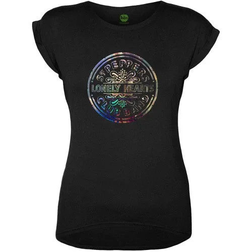 The Beatles Womens/Ladies Sgt Pepper Drum T-Shirt-- Elasticated Padded Insulated