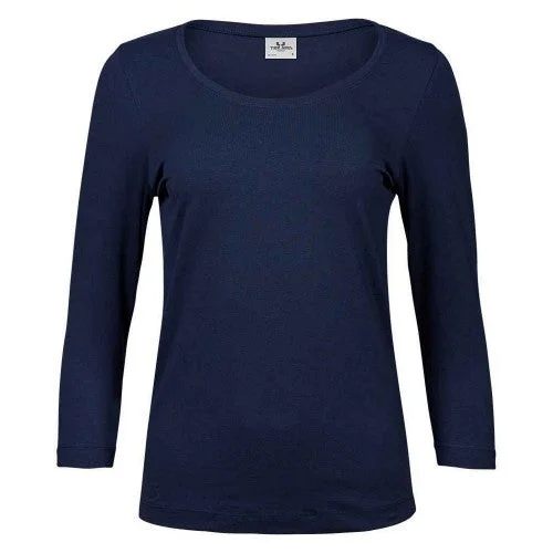 Tee Jays Womens/Ladies Stretch 3/4 Sleeve T-Shirt-- Welt Pockets Slit Pockets Flap Pockets