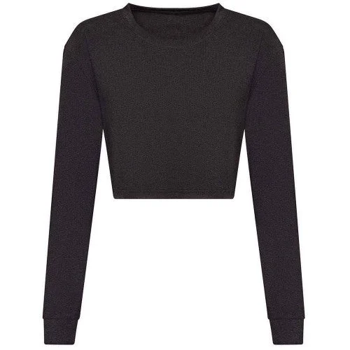Awdis Womens/Ladies Heather Crop T-Shirt-- Anti-Pilling Machine Wash Handmade