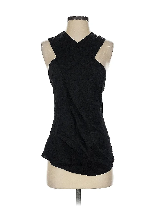 Sleeveless Blouse Satin Long Blouse