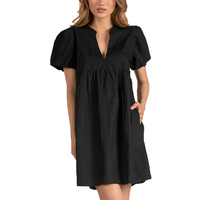 Womens V-Neck Tiered Mini Dress Elegant Satin Lace Mini Dress