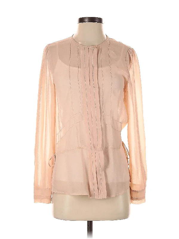 Long Sleeve Blouse Stretchy Fitted Blouse