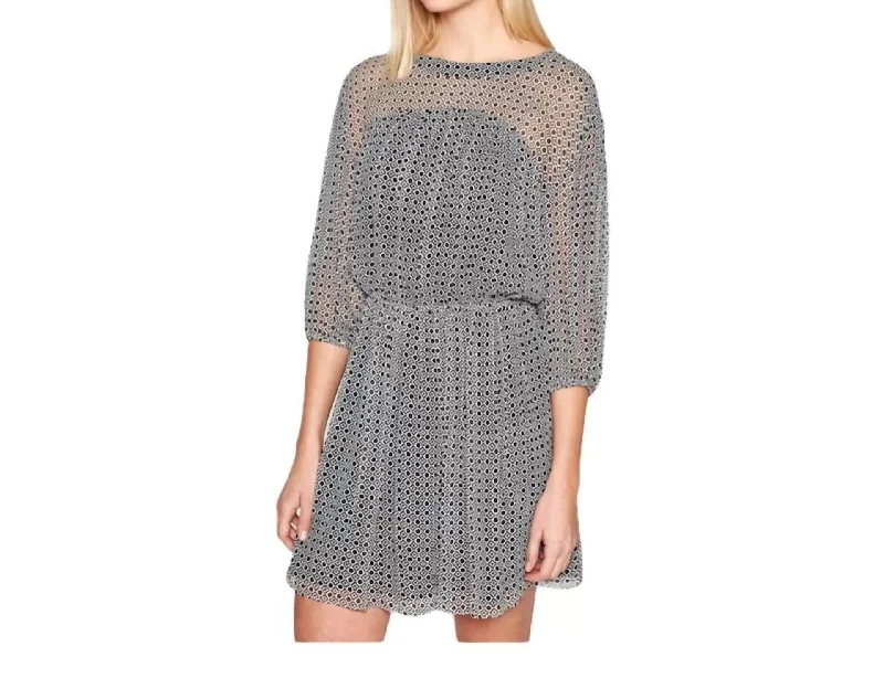 Andora Caviar Mini Dress In Gray Trendy Wraparound Mini Dress
