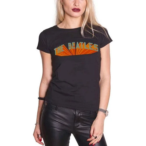 The Beatles Womens/Ladies Live In Japan Back Print T-Shirt-- Polka Dot Checkered Tartan