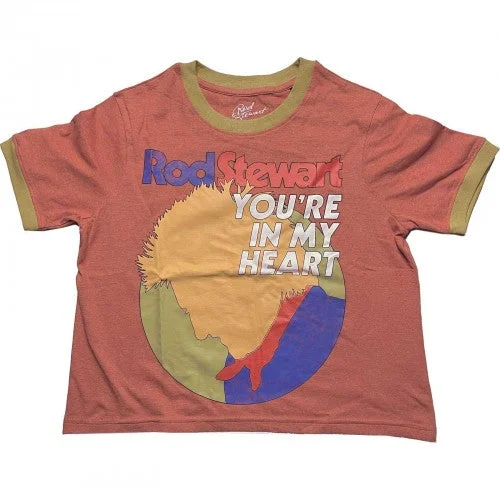Rod Stewart Womens/Ladies In My Heart Crop T-Shirt-- Anti-Pilling Machine Wash Handmade
