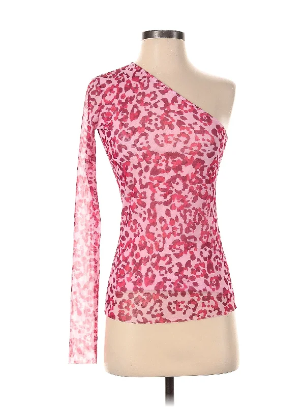 Long Sleeve Blouse Elegant Semi-Sheer Blouse