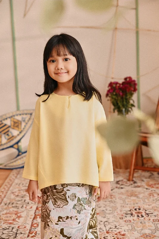 The Lembah Suria Blouse - Light Yellow Sheer Mesh Blouse