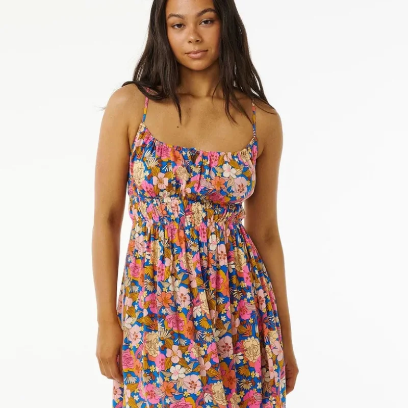 Ripcurl Women's Kamari Mini Dress Comfortable Smocked Mini Dress
