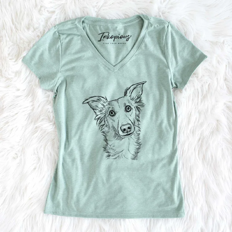 Bare Kyu the Windsprite - Women's V-neck Shirt-- Layered Multi-layer Single Layer