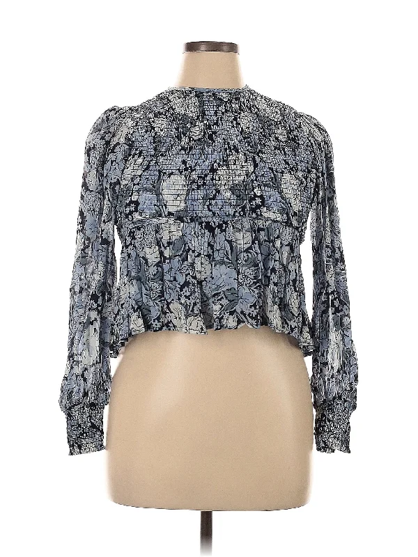 Long Sleeve Blouse Subtle Shimmer Blouse