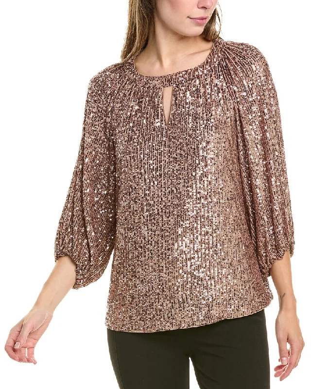 Vince Camuto Sequin Blouse Lightweight Tunic Blouse