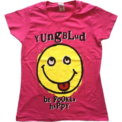 Yungblud Womens/Ladies Raver Smile T-Shirt-- Polka Dot Checkered Tartan