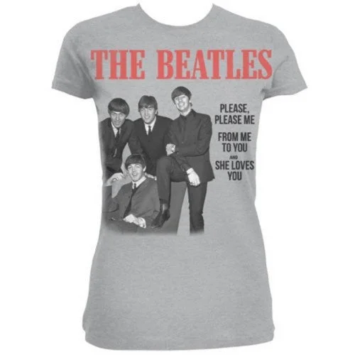 The Beatles Womens/Ladies Please Me T-Shirt-- Welt Pockets Slit Pockets
