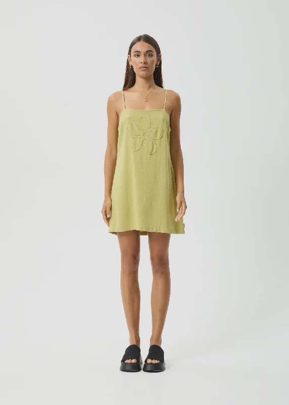 AFENDS Amaya Mini Dress - Lemongrass Trendy Cut-Out Mini Dress