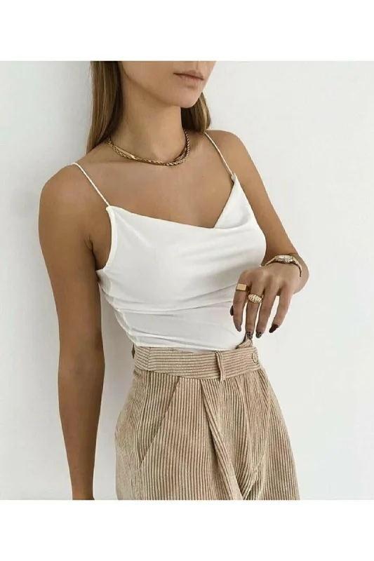 Women's White Collar Collar Strapped Blouse Peter Pan Blouse