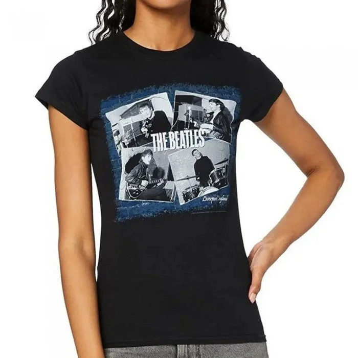 The Beatles Womens/Ladies At The Cavern Back Print T-Shirt-- Oversized T-Shirt Spandex breathable
