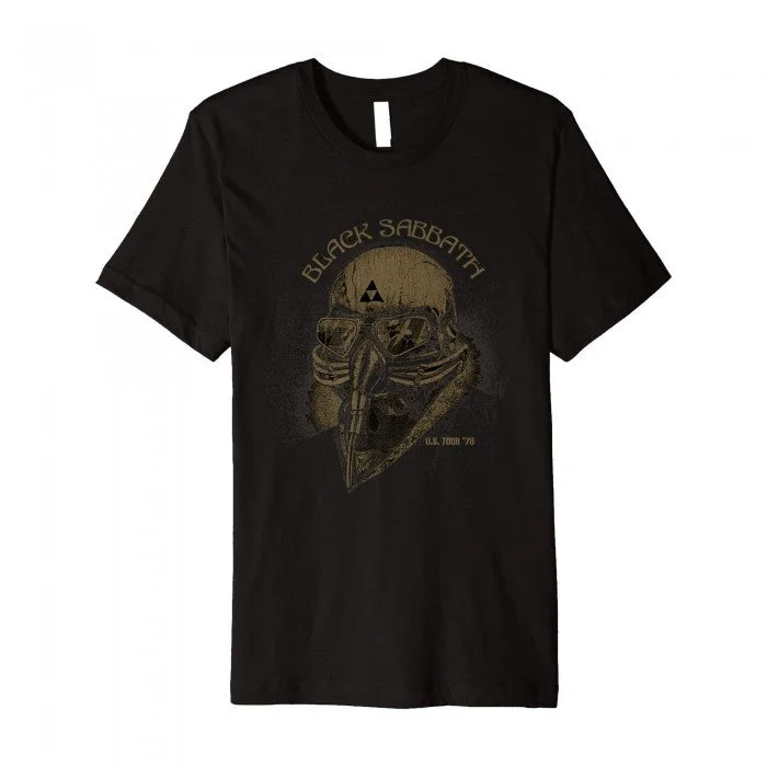 Black Sabbath Womens/Ladies US Tour 1978 Skinny T-Shirt-- Mesh Blend Leather Blend Suede Blend