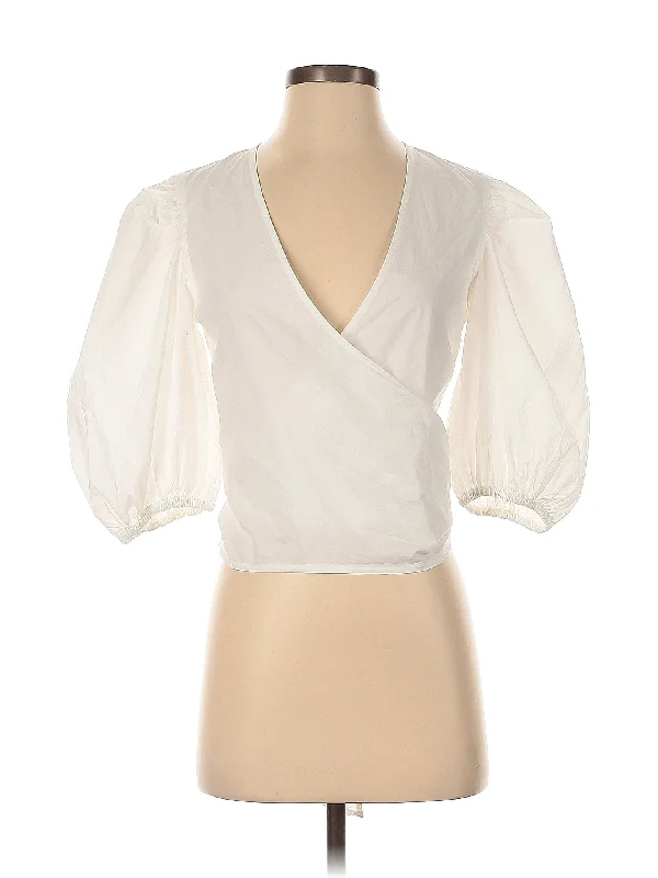 3/4 Sleeve Blouse Pleated Collar Blouse