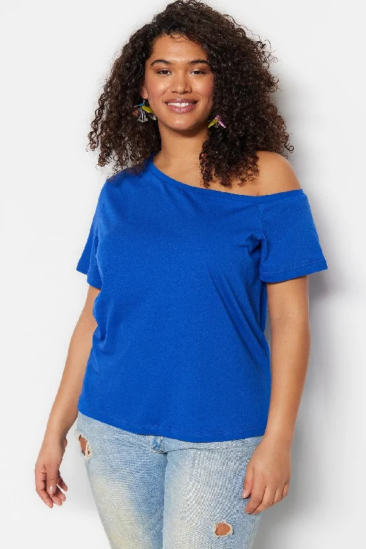 Saks Knitted Low Shoulder Detailed Blouse TBBSS22AF0052 Feminine Puff Blouse