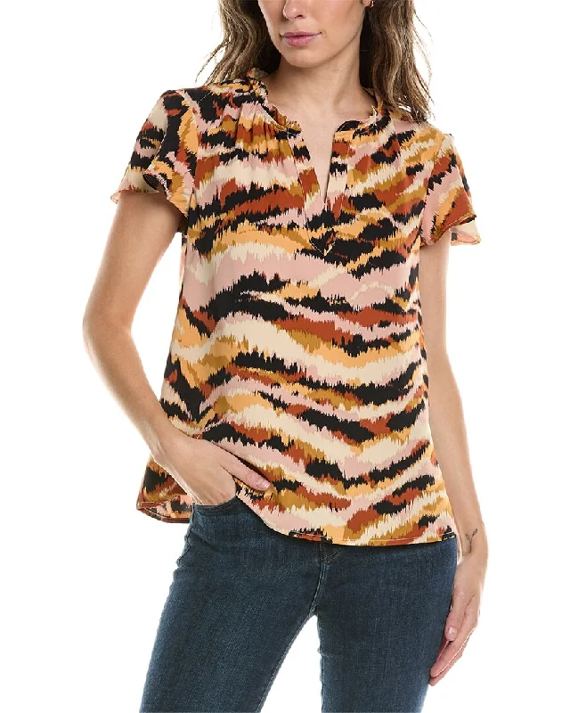 Nanette Nanette Lepore Printed Blouse Wrap Front Blouse