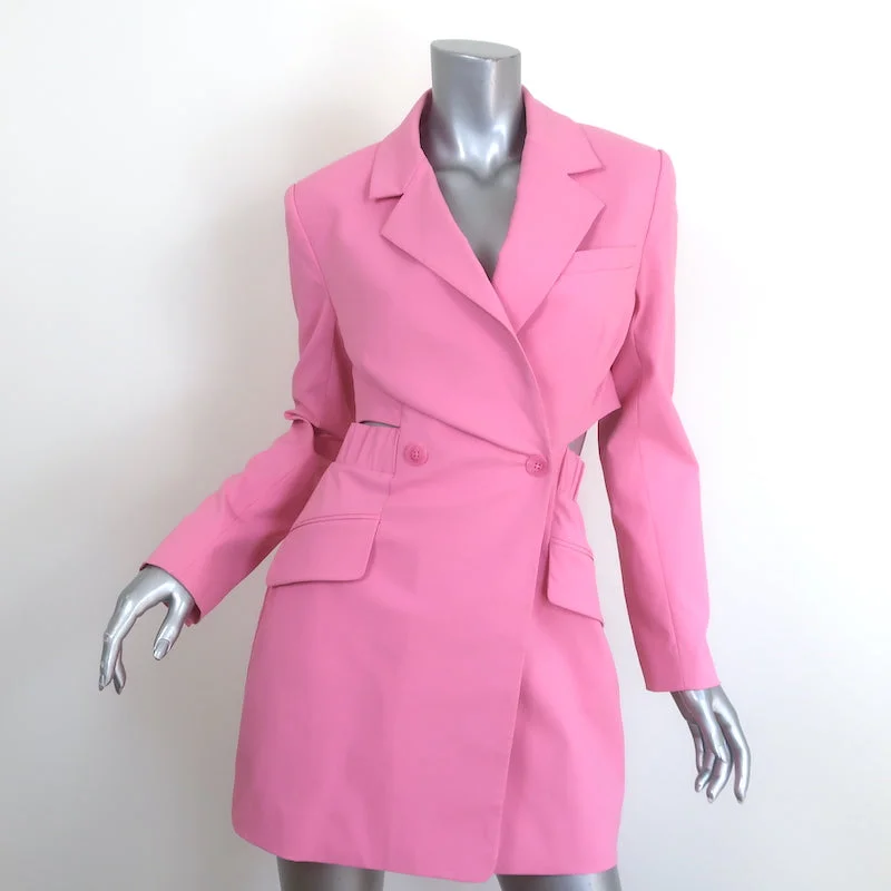 Jonathan Simkhai Kylo Long Sleeve Cut-Out Blazer Mini Dress Pink Size 4 Cozy Cotton Mini Dress