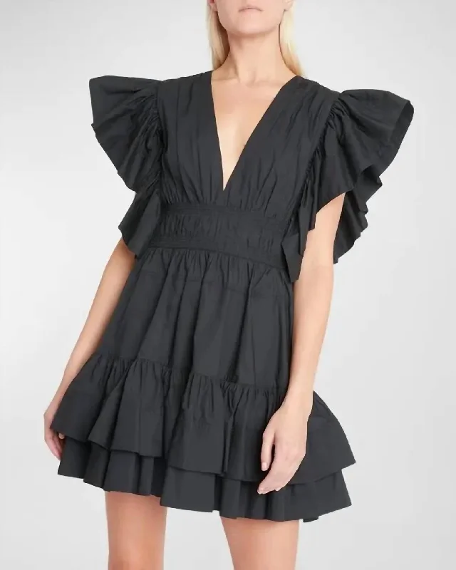 Kiri Mini Dress In Black Trendy Bodycon Mini Dress